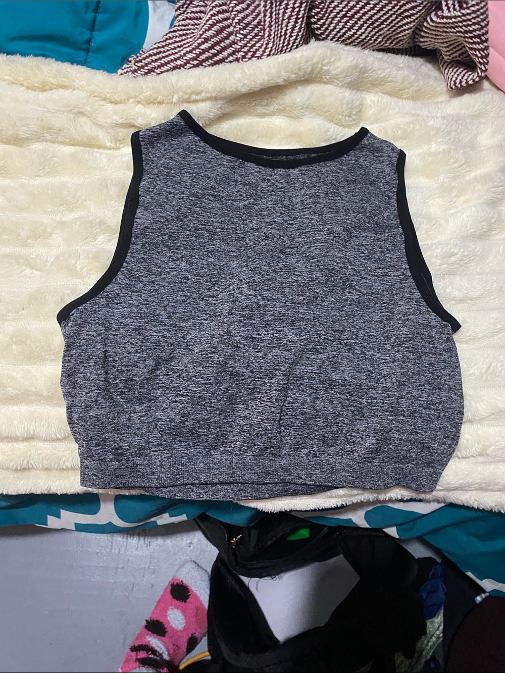 Crop Tank Top - Gray Heather